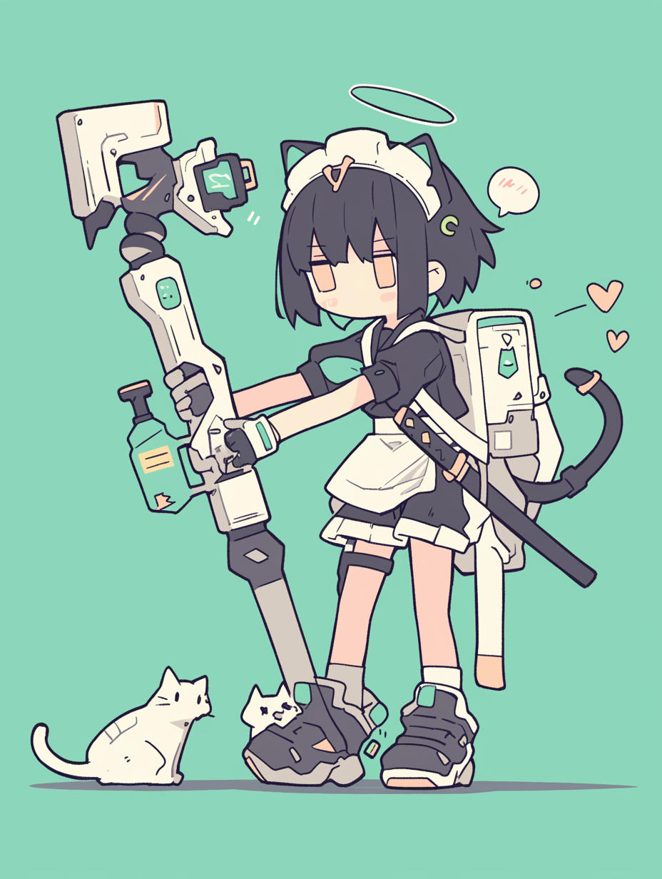 サイバーパンクな世界のメイドさん